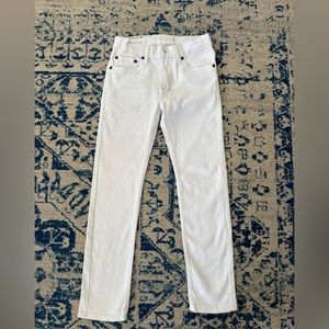 Girls Levi’s Original 510 Denim Jeans, Size 12, White, EUC!